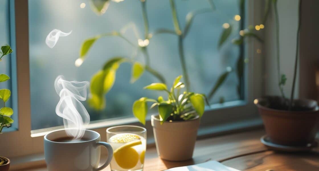 10 a serene morning scene with a minimalist a 2